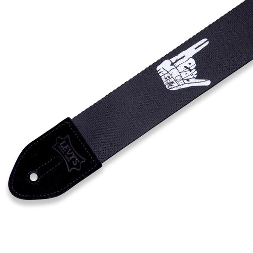 Levys 2 Inch Print Guitar Strap On Polyester, Heavy Metal
