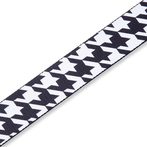 Levys 2 Inch Print Guitar Strap On Polyester, Houndstooth Black And White