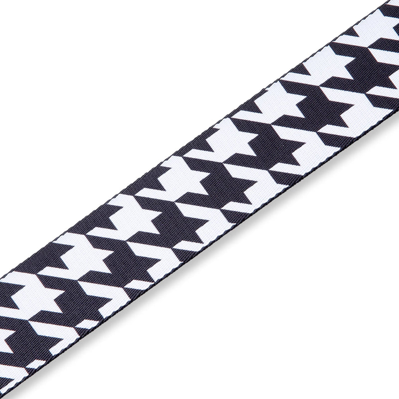 Levys 2 Inch Print Guitar Strap On Polyester, Houndstooth Black And White