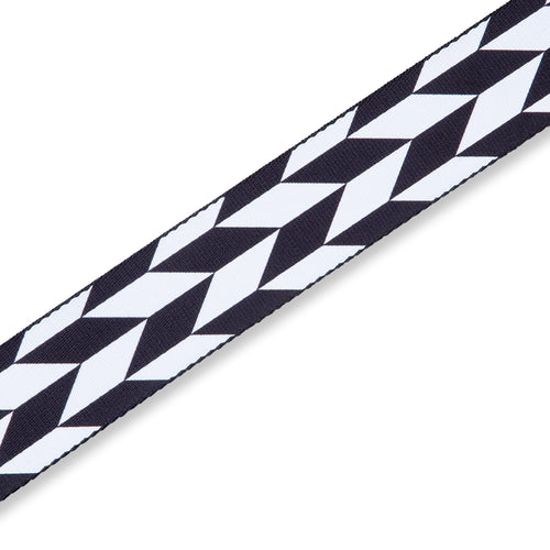Levys 2 Inch Print Guitar Strap On Polyester Offset Arrow, Black And White