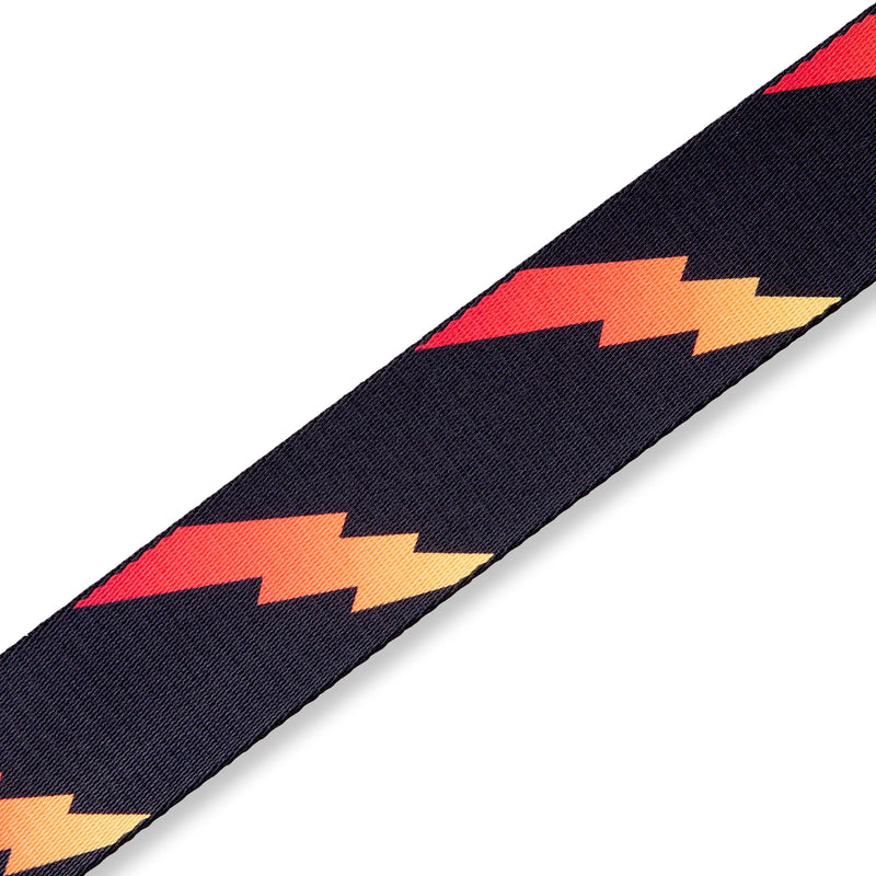 Levys 2 Inch Print Guitar Strap On Polyester, Rainbolt Black And Red