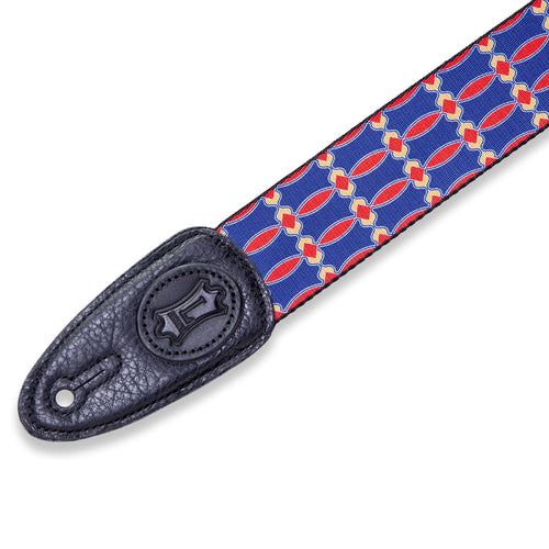 Levys 2 Inch Print Guitar Strap Polyester, Signature Icon Blue And Red