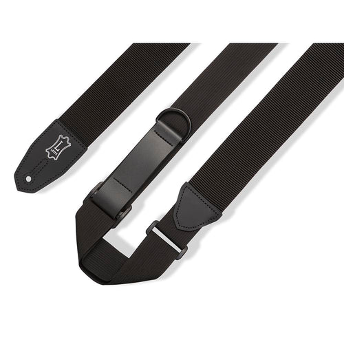 Levys 2 Inch Right Height Polyester Ripchord Guitar Strap Black