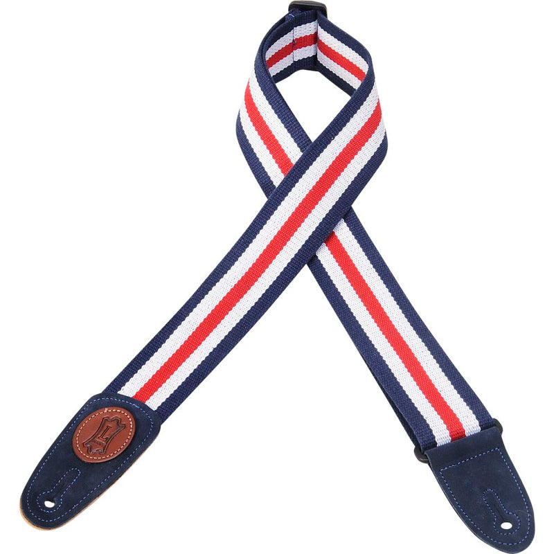 Levys 2 Inch Signature Series Cotton Guitar Strap Red White And Blue
