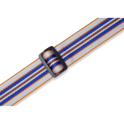 Levys 2 Inch Skyline Stripe Polyester Guitar Strap Blue Grey White