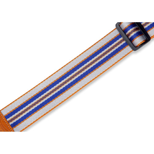 Levys 2 Inch Skyline Stripe Polyester Guitar Strap Blue Grey White