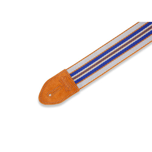 Levys 2 Inch Skyline Stripe Polyester Guitar Strap Blue Grey White