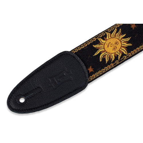 Levys 2 Inch Sun Design Jacquard Weave Guitar Strap