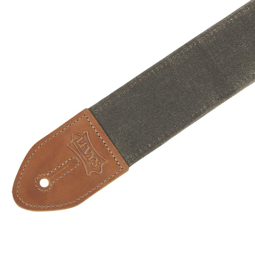 Levys 2 Inch Traveler Waxed Canvas Guitar Strap Forest Green