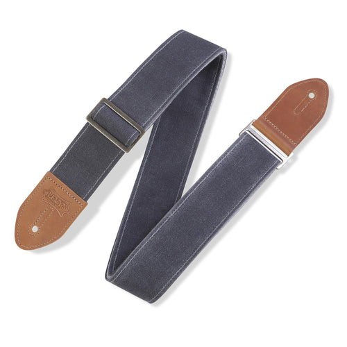 Levys 2 Inch Traveler Waxed Canvas Guitar Strap Grey