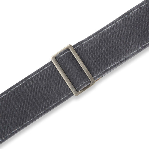 Levys 2 Inch Traveler Waxed Canvas Guitar Strap Grey