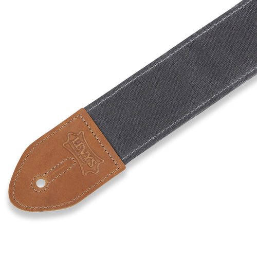 Levys 2 Inch Traveler Waxed Canvas Guitar Strap Grey