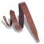 Levys 2 Inch Veg Tan Leather Guitar Strap One Ply Brown And Red