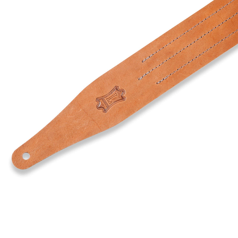 Levys 2 Inch Veg Tan Leather Guitar Strap One Ply Brown And Tan