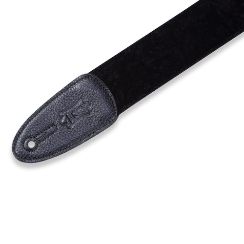 Levys 2 Inch Velvet Fabric Guitar Strap, Black