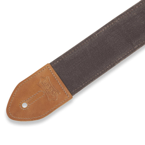 Levys 2 Inch Waxed Canvas Guitar Strap, Brown