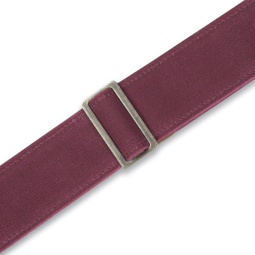 Levys 2 Inch Waxed Canvas Guitar Strap, Burgundy