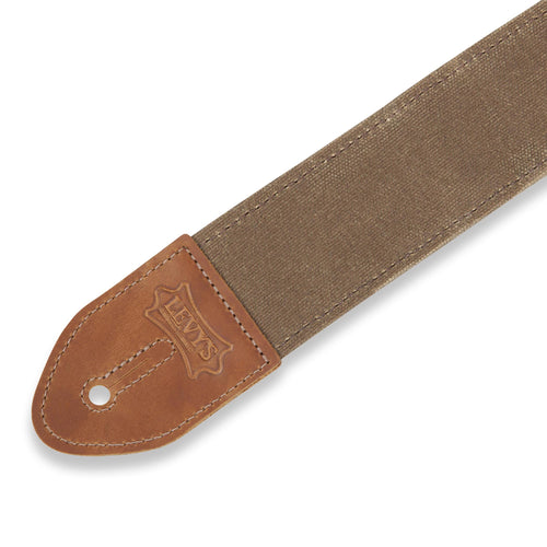 Levys 2 Inch Waxed Canvas Guitar Strap Tan