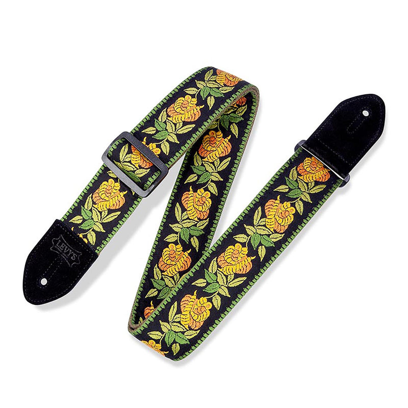 Levys 2 Inch Woven Guitar Strap Rosa Yellow