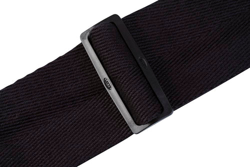 Levys 3 Inch Black Cotton Bass Guitar Strap