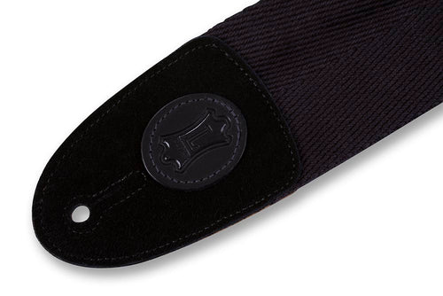 Levys 3 Inch Black Cotton Bass Guitar Strap