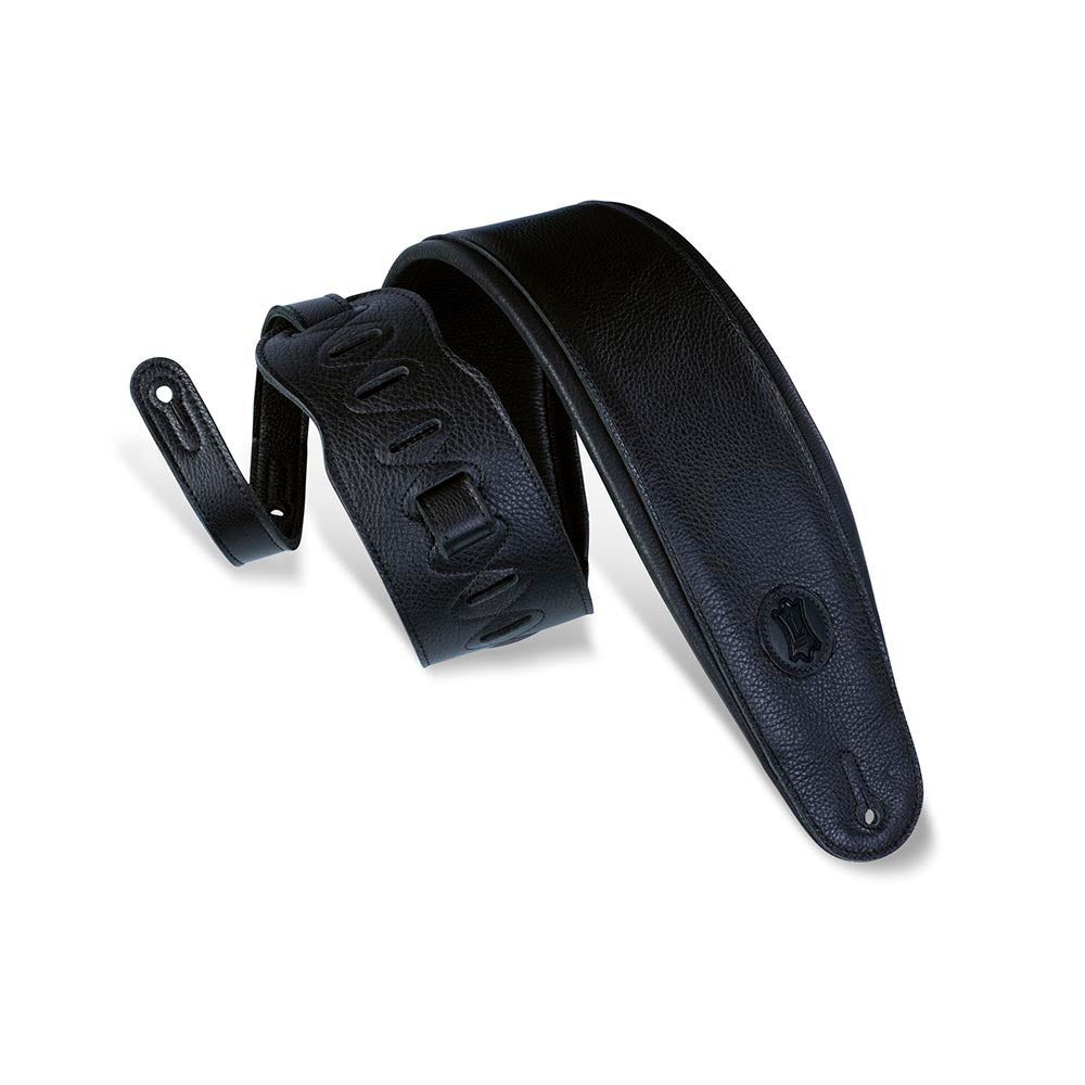 Levys 4.5 Inch Black Garment Leather Bass Guitar Strap