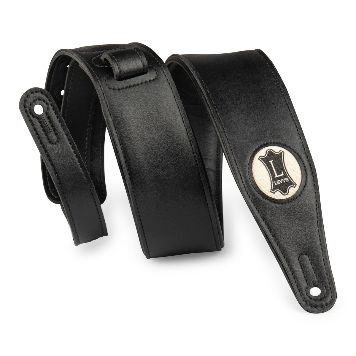 Levys Black Vegan Leather Guitar Strap