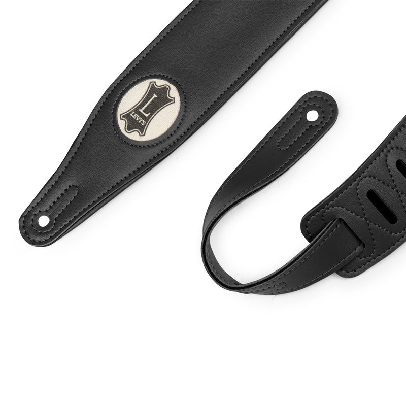 Levys Black Vegan Leather Guitar Strap