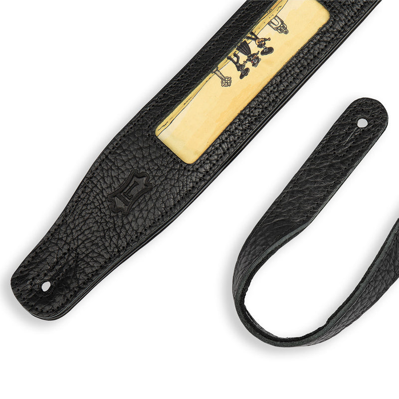 Levys Calaca Leather Guitar Strap With Mariachi Design