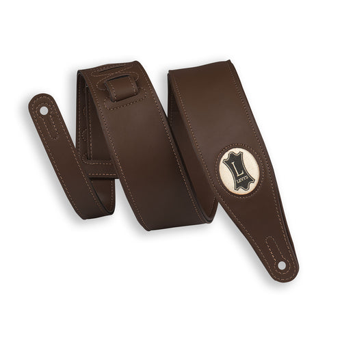 Levys Dark Brown Vegan Leather Guitar Strap