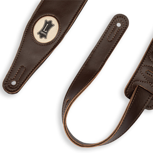 Levys Dark Brown Vegan Leather Guitar Strap