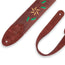 Levys Flowering Vine Series Guitar Strap, Burgundy Leather, Yellow Flowers