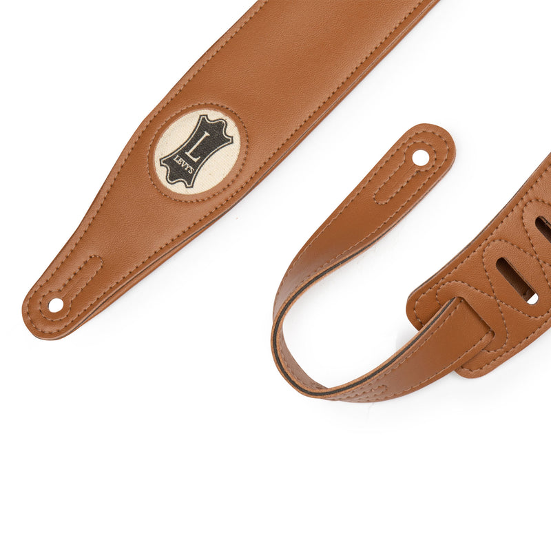 Levys Vegan Leather Guitar Strap, Tan