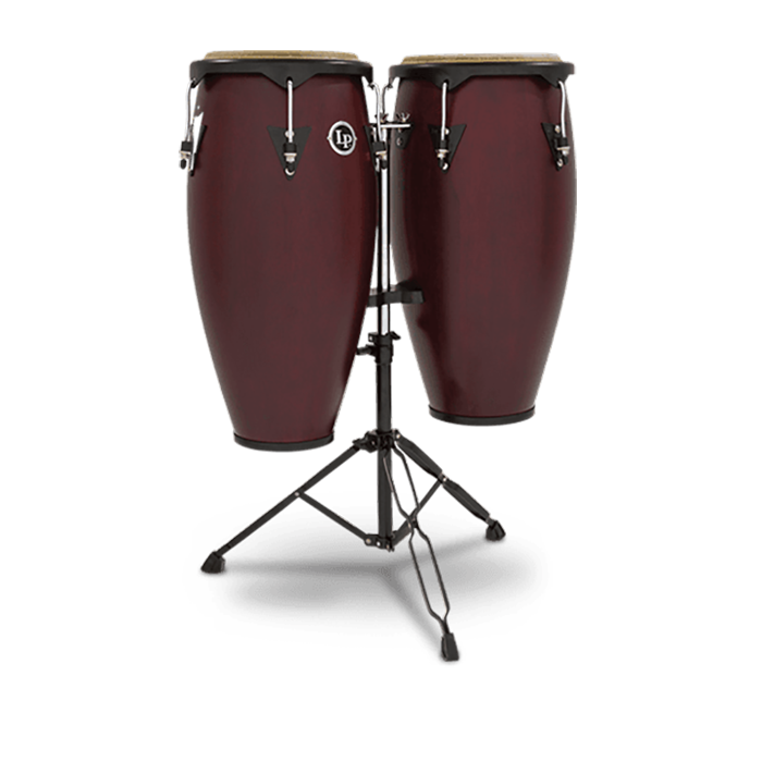 LP City Series 10 Inch And 11 Inch Conga Set With Stand Dark Wood