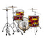 Ludwig Limited Edition Vistalite 50th Anniversary 3 Piece Fab Shell Pack Drum Kit, Yellow/Red/Yellow