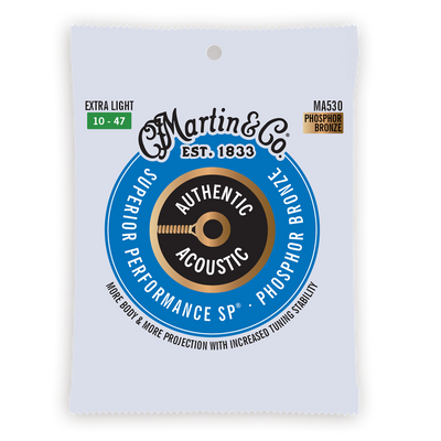 Martin Authentic Acoustic SP Guitar Strings, .10-.47 Extra Light, 92/8 Phosphor Bronze