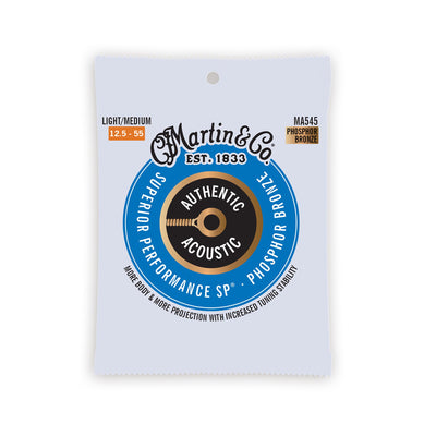 Martin Authentic Acoustic SP Guitar Strings, .12.5-.55 Light/Medium, Phosphor Bronze