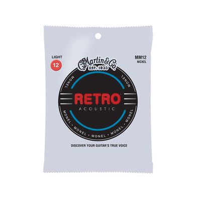 Martin Retro Acoustic Guitar Strings, .12-.54 Light, Monel
