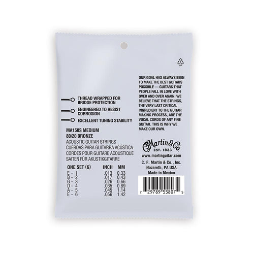Martin Authentic Acoustic Marquis Silked Guitar Strings, .13-.56 Medium, 80/20 Bronze