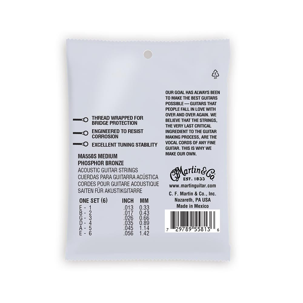 Martin Authentic Acoustic Marquis Silked Guitar Strings, 13-56 Medium, Phosphor Bronze