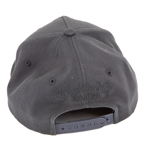 Martin 1833 Logo Flat Brim Baseball Hat, Black