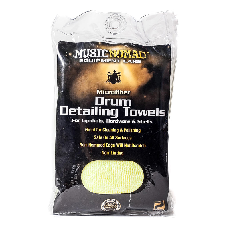 MusicNomad 2 Pack-Edgeless Microfiber Drum Detailing Towels