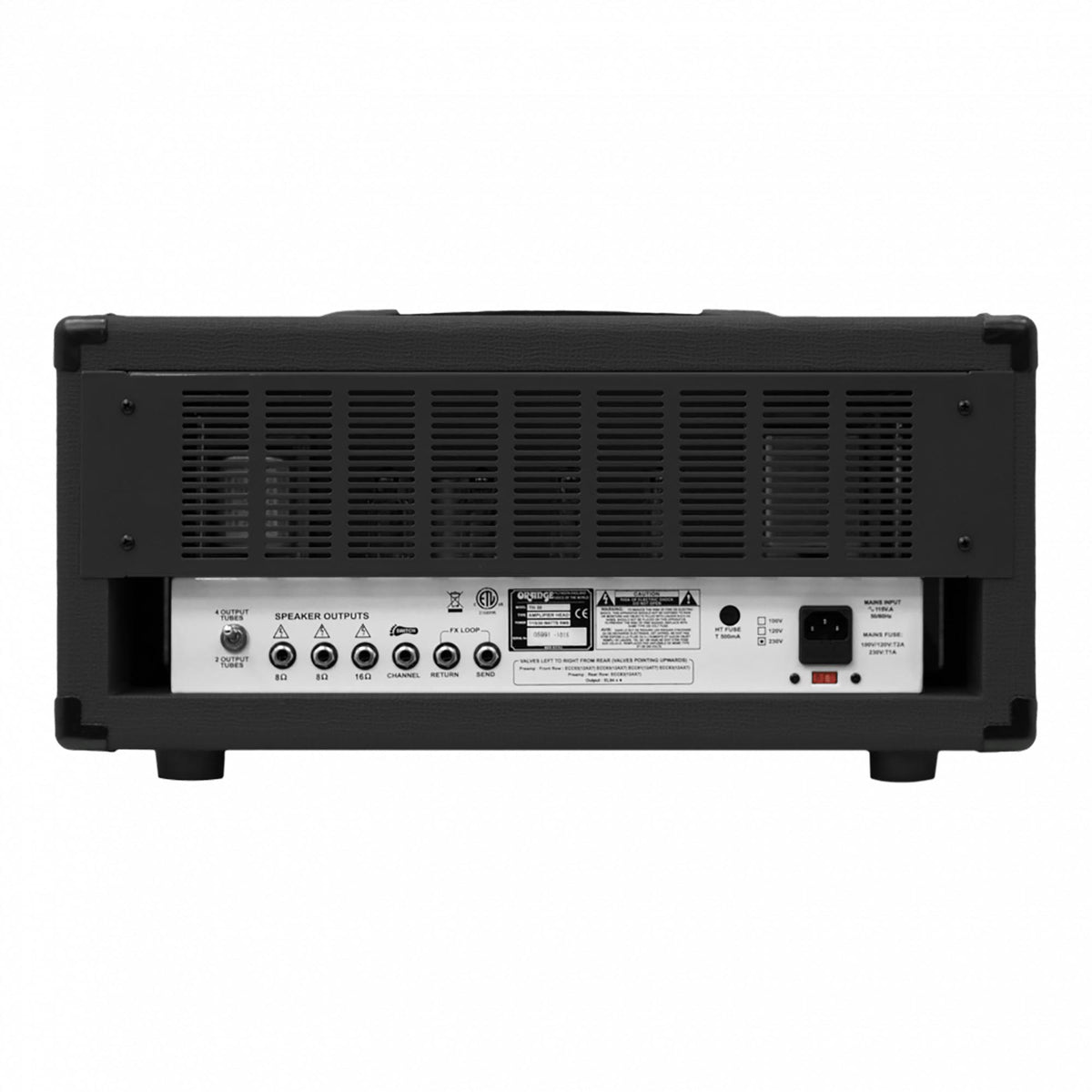Orange TH30 30/15/7 Watt 2 Channel Tube Head, Black