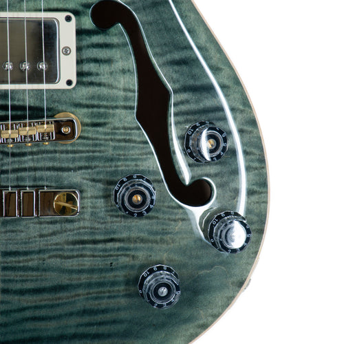 PRS McCarty 594 Hollowbody II Custom Color Electric Guitar, Trampas Green With Black Sides