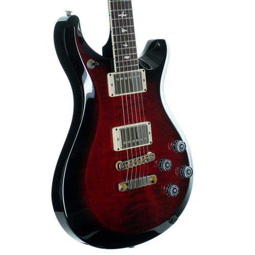 PRS S2 McCarty 594 Custom Color Electric Guitar, Fire Red With Black Wrap Burst