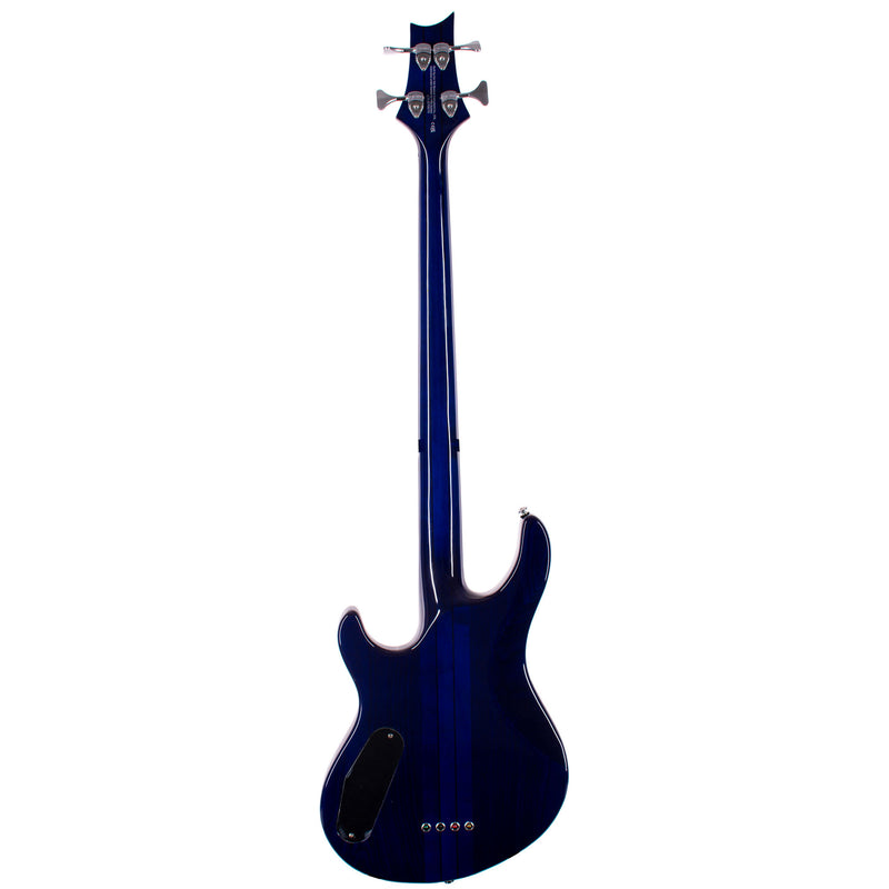 PRS SE Kingfisher Bass Guitar, Maple Veneer Faded Blue Wrap Around Burst