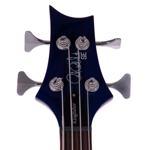 PRS SE Kingfisher Bass Guitar, Maple Veneer Faded Blue Wrap Around Burst