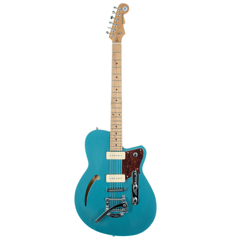 Reverend Club King 290 Electric Guitar with Bigsby, Roasted Maple, Deep Sea Blue