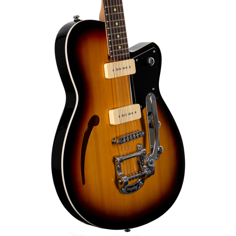 Reverend Club King 290 With Bigsby Electric Guitar, Rosewood, 3-Tone Burst
