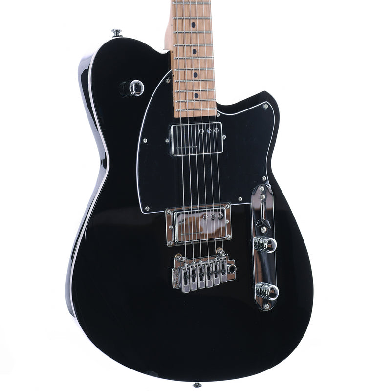 Reverend Crosscut W With Wilkinson Tremolo Roasted Maple Neck, Midnight Black